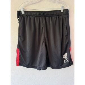 Liverpool Training Football Soccer Shorts Black Red Mens Size XL Breathable